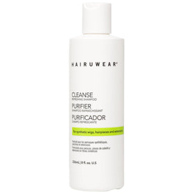 Hair U Wear front packaging showing 8 oz bottle and clear branding benefits