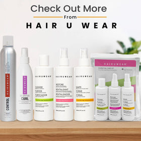 Hair u wear model wearing wig showing natural-look styling benefit