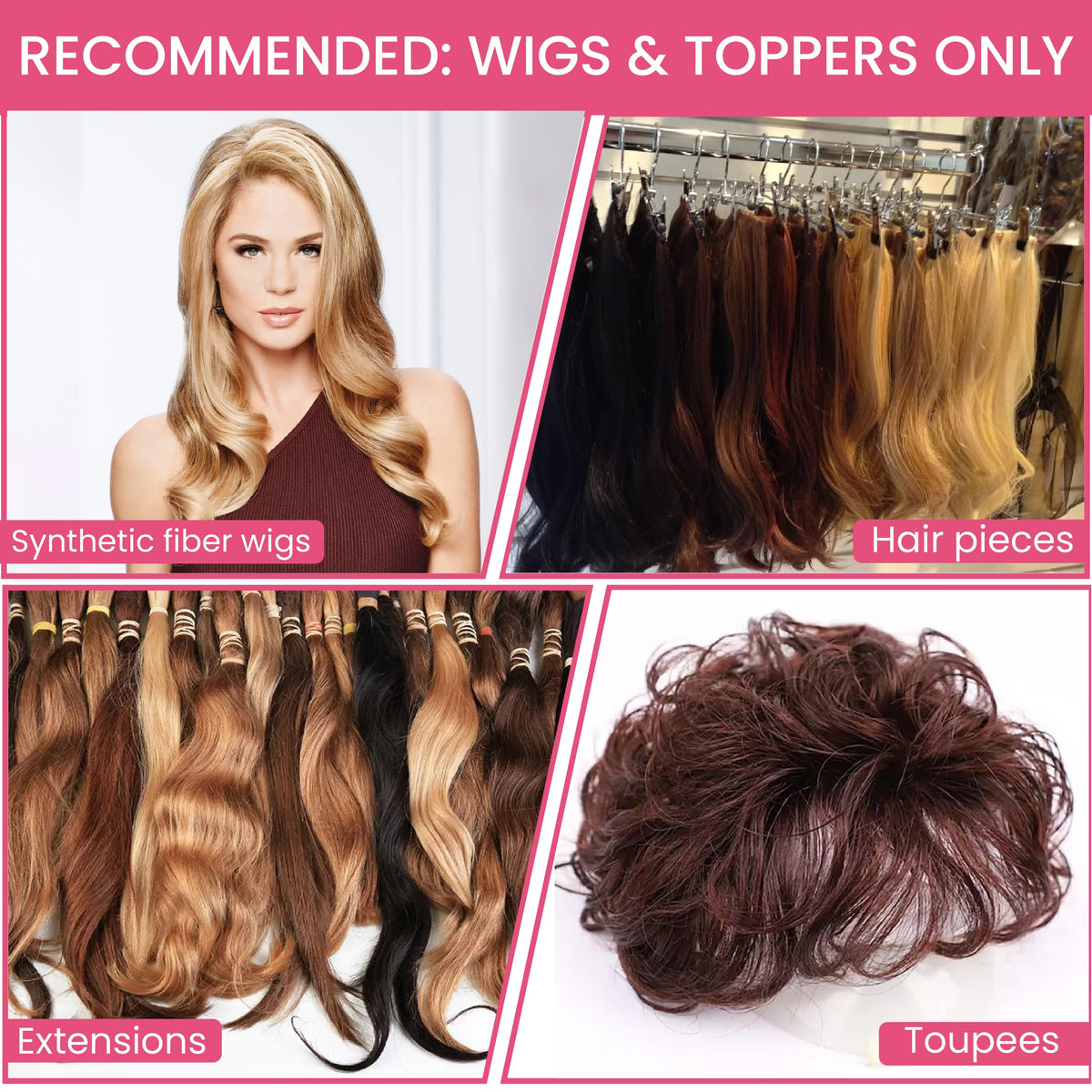 Hair U Wear used while combing synthetic extension, prevents pulling damage