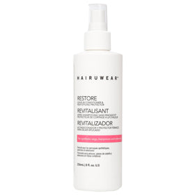 Hair U Wear front bottle showing label and clarity, highlights product benefits