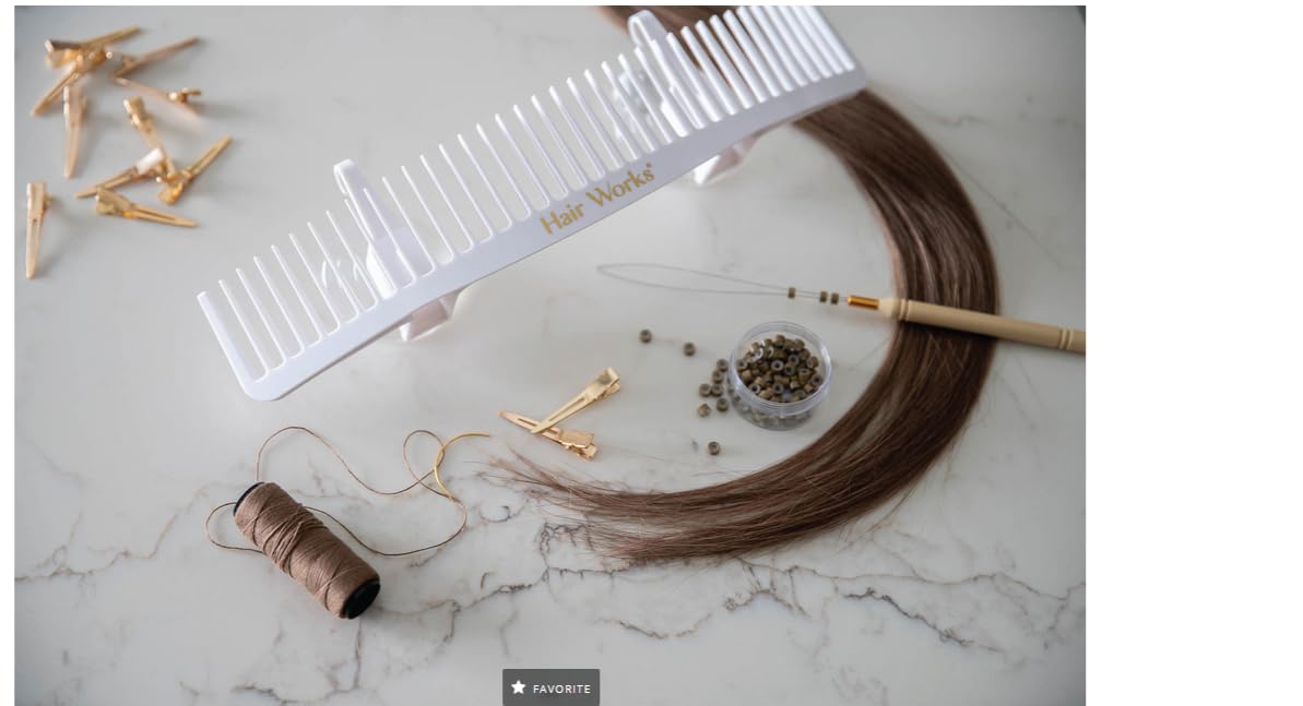 Hair Works in salon while stylist blow-dries extensions for consistent styling benefit