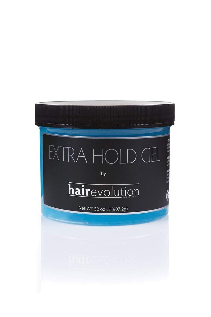 Hairevolution jar front view showing label and large 32oz size, promoting long-lasting styling