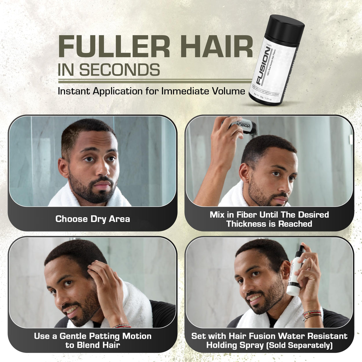 HAIRFUSION close-up of fiber texture showing natural blending benefit