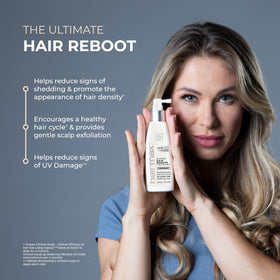 Hairmax being applied to scalp emphasizing root nourishment