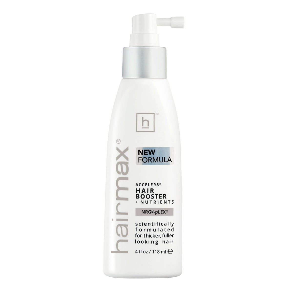 Hairmax bottle front packaging showing product and benefits