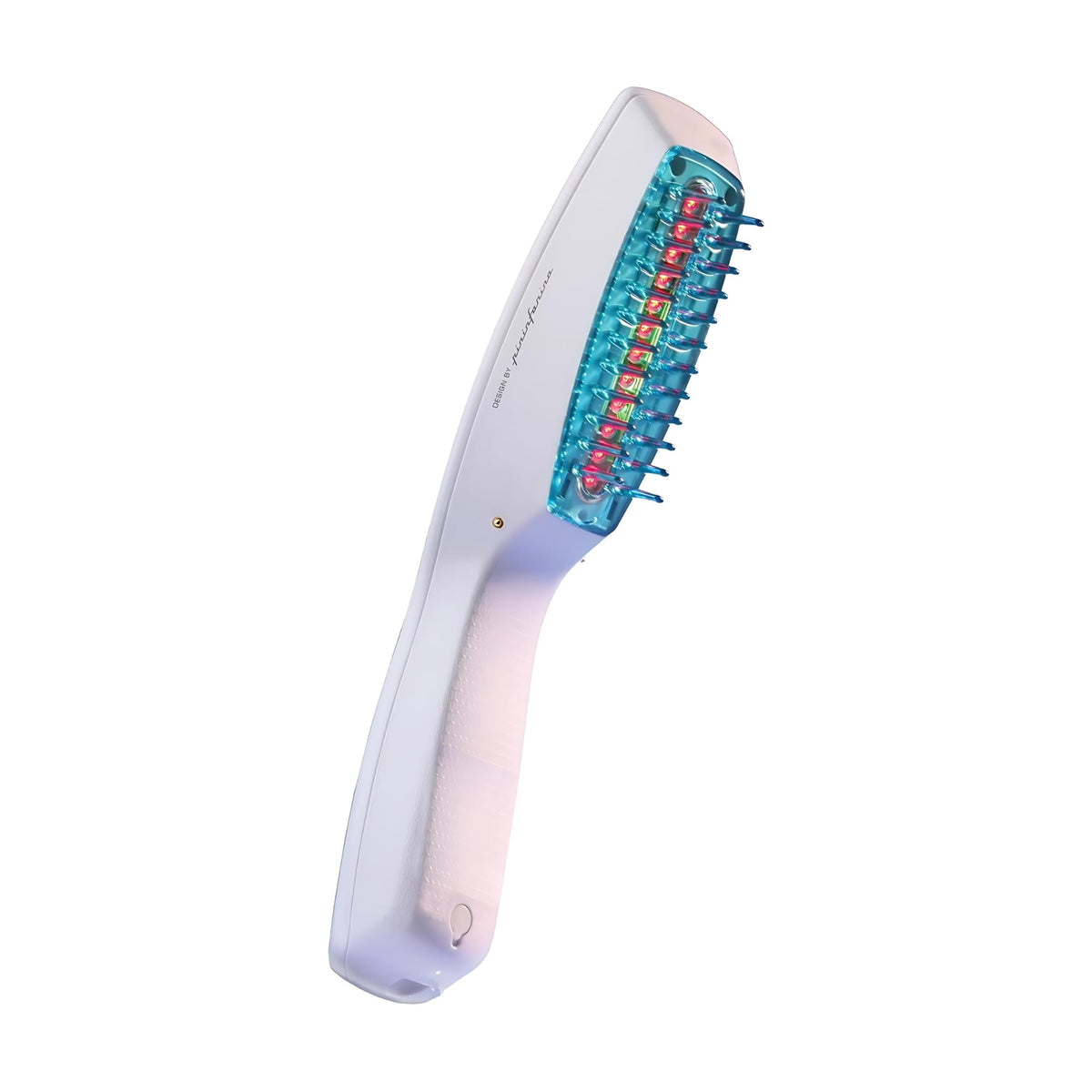HairMax Ultima 12 held in hand to show size and portability for daily treatment convenience