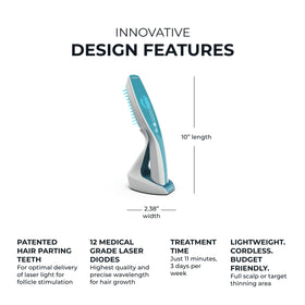 Hairmax Ultima 12 laser emitters close-up showing medical-grade sources