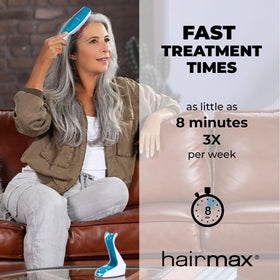 Hairmax Ultima 12 packed in travel bag illustrating portability advantage