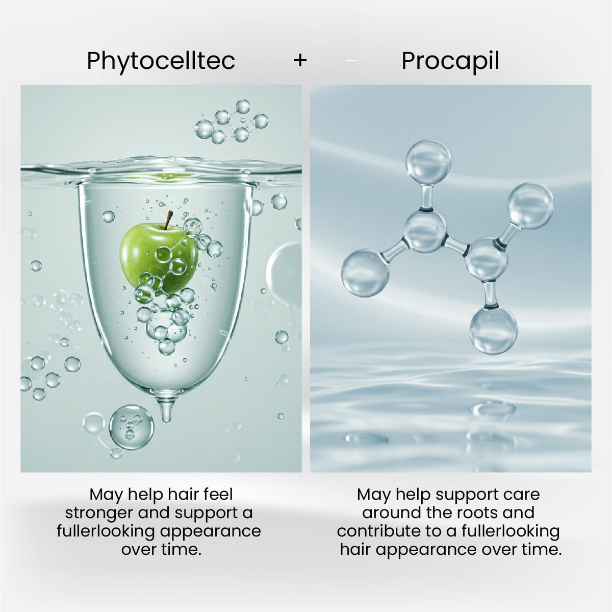 HairMD ingredient mix visual highlighting biotin and Procapil benefit