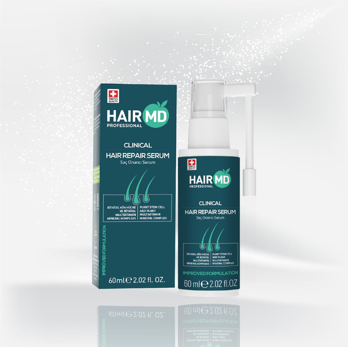 HairMD close-up nozzle for precise application and controlled dosing benefit