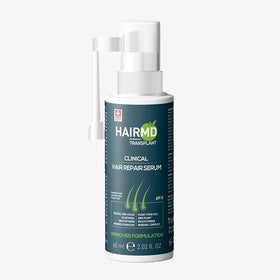 HairMD front packaging showing 60ml bottle and clear post-transplant support