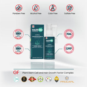 HairMD with botanical ingredients display illustrating natural active support