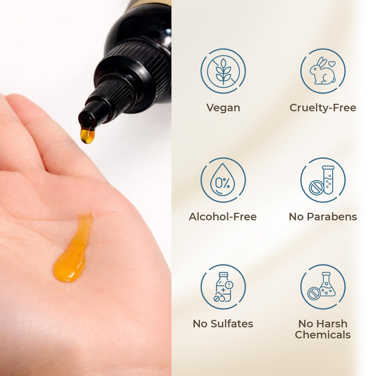 HAIRMETTO applying oil to scalp to illustrate targeted massage benefit