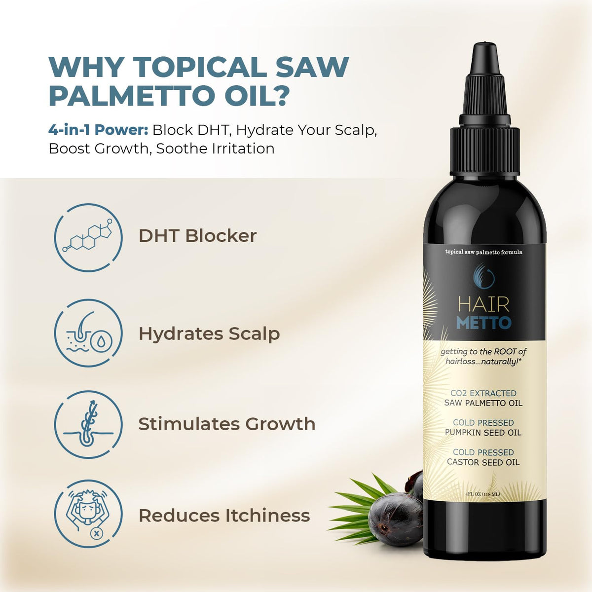 HAIRMETTO oil texture pouring to show lightweight absorption benefit