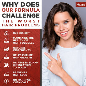 Hairo Nutrition capsule in hand demonstrates serving size and scale