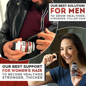 Hairo Nutrition bottle on bathroom counter suggesting daily routine