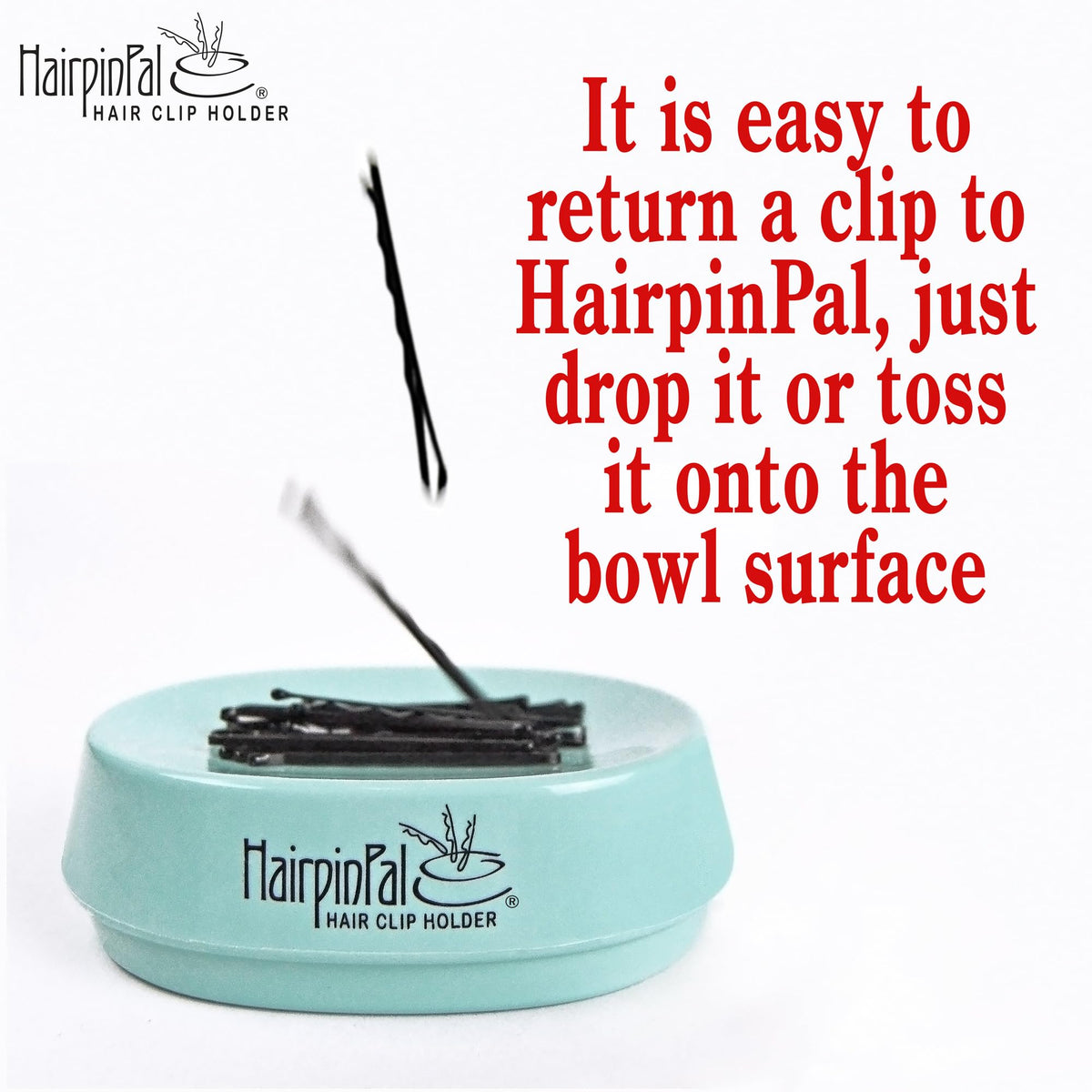 HairpinPal with included 25 bobby pins ready to use for styling efficiency