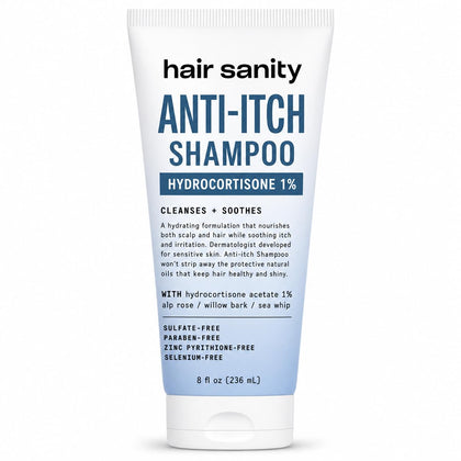HAIRSANITY front bottle shot showing packaging and brand benefit