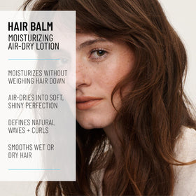 Hairstory Hair Balm open jar texture highlighting creamy formula for easy spread