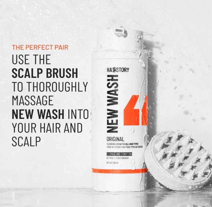 Hairstory ingredient display with jojoba, sunflower, aloe showing clean formulation