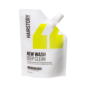 Hairstory front pouch showing product and clean packaging benefit