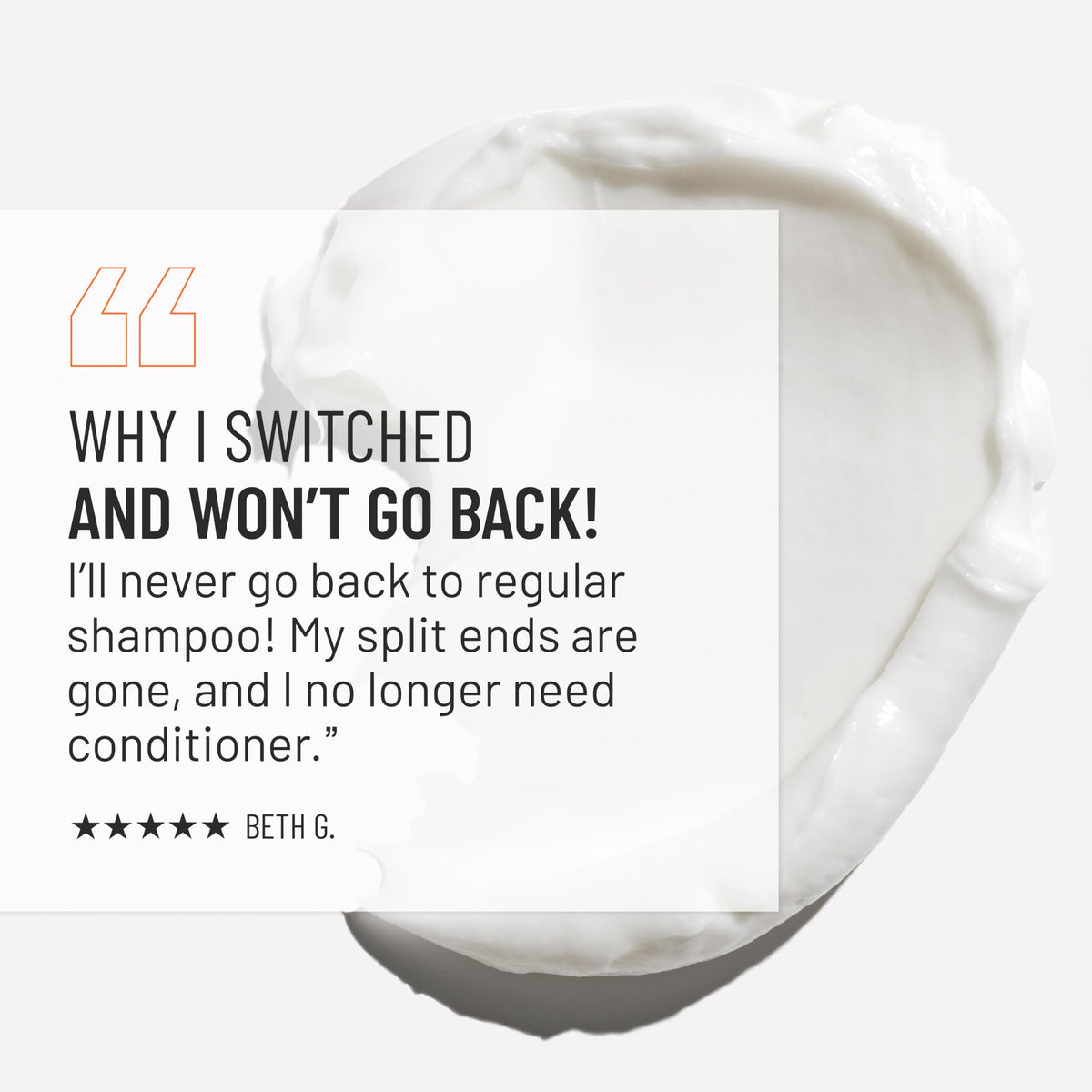 Hairstory New Wash Rich ingredient label close-up highlighting free-from sulfates and silicones