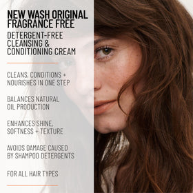 Hairstory cream texture closeup highlighting gentle, non-foaming emulsifying formula