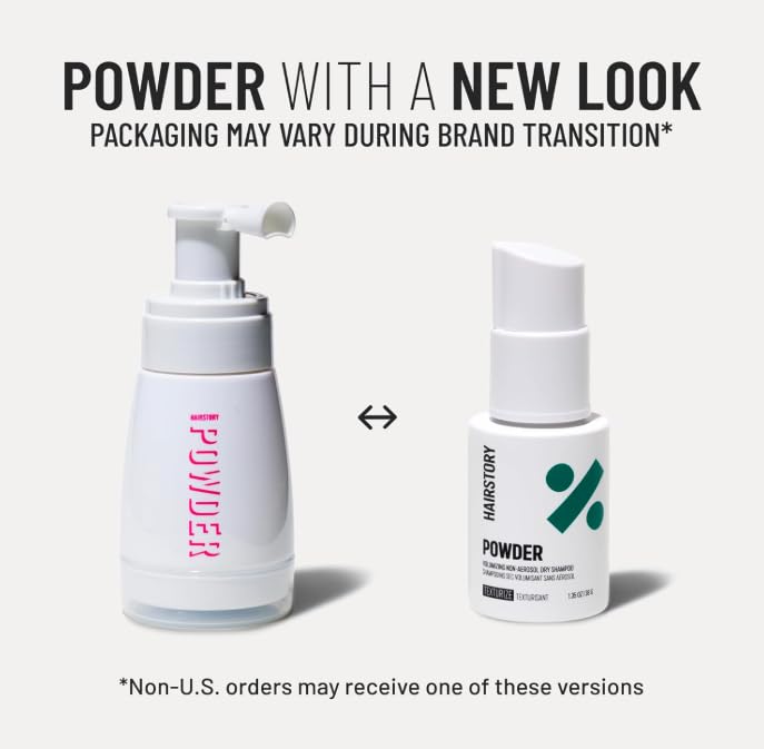 Hairstory Powder styled on a bathroom shelf for daily routine ease
