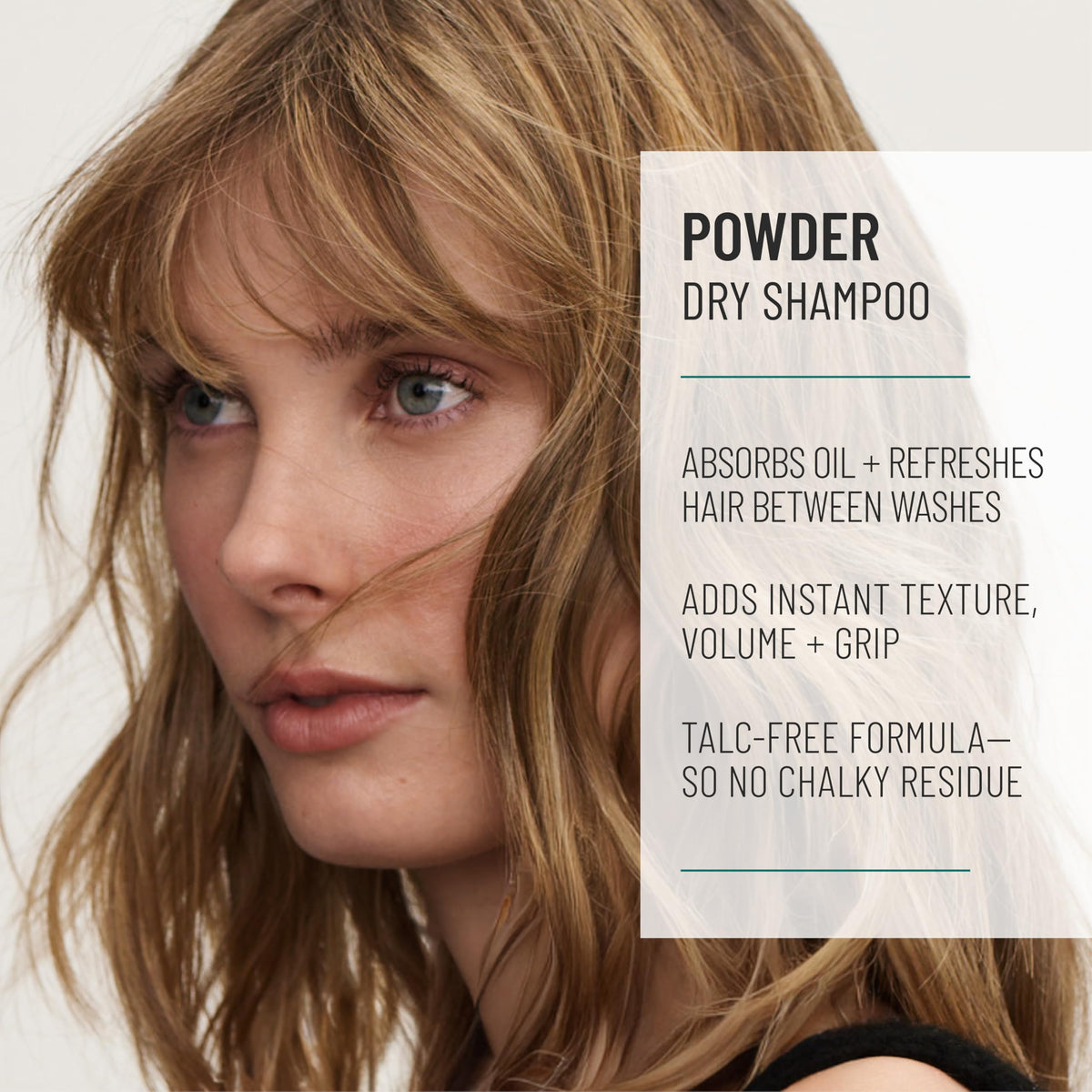 Hairstory Powder pump detail for controlled non-aerosol application