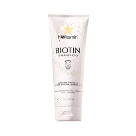 HAIRtamin front packaging showing shampoo bottle and product name benefits