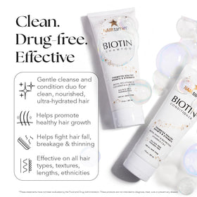 HAIRtamin bottle pump close-up highlighting easy dispensing and control