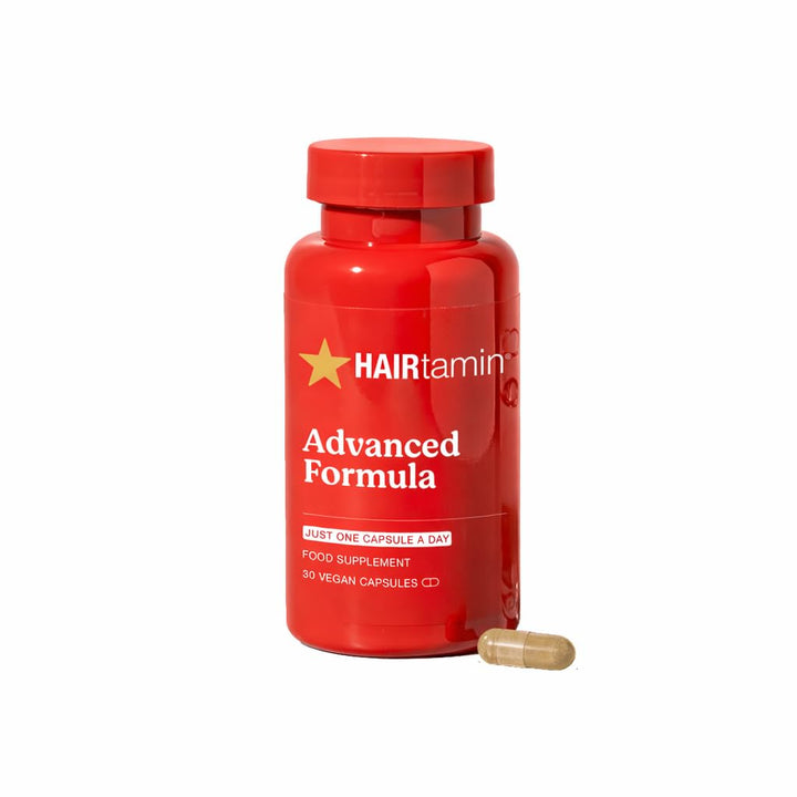 HAIRtamin front packaging showing bottle and benefits for fuller hair