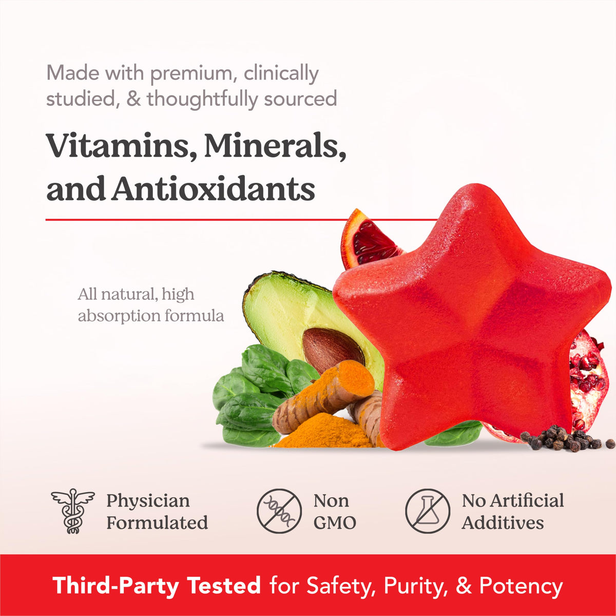 HAIRtamin gummy texture side view revealing soft chew and natural ingredients