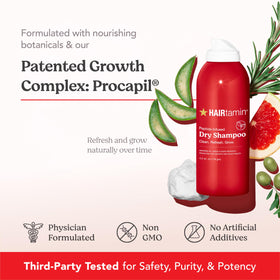 HAIRtamin ingredients display with rosemary and biotin for scalp health