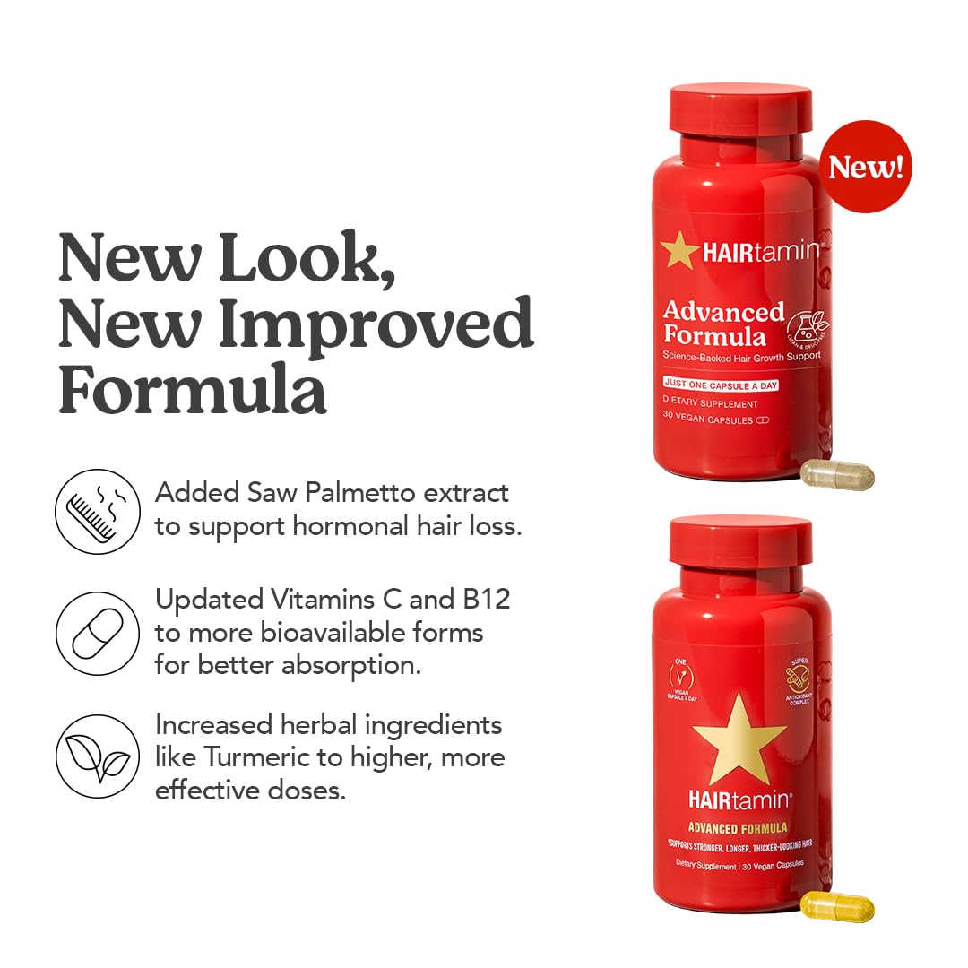 HAIRtamin botanicals and vitamin blend flatlay emphasizing natural cofactors
