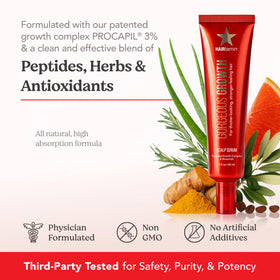 HAIRtamin serum texture on hand highlighting lightweight, non-greasy finish