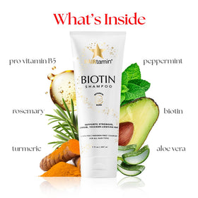 HAIRtamin shampoo being applied to wet hair showing gentle cleansing and volume