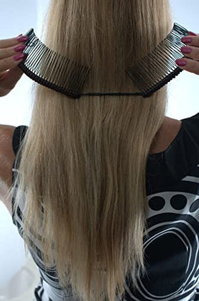 HairZing in use high ponytail demonstrating quick, crease-free styling