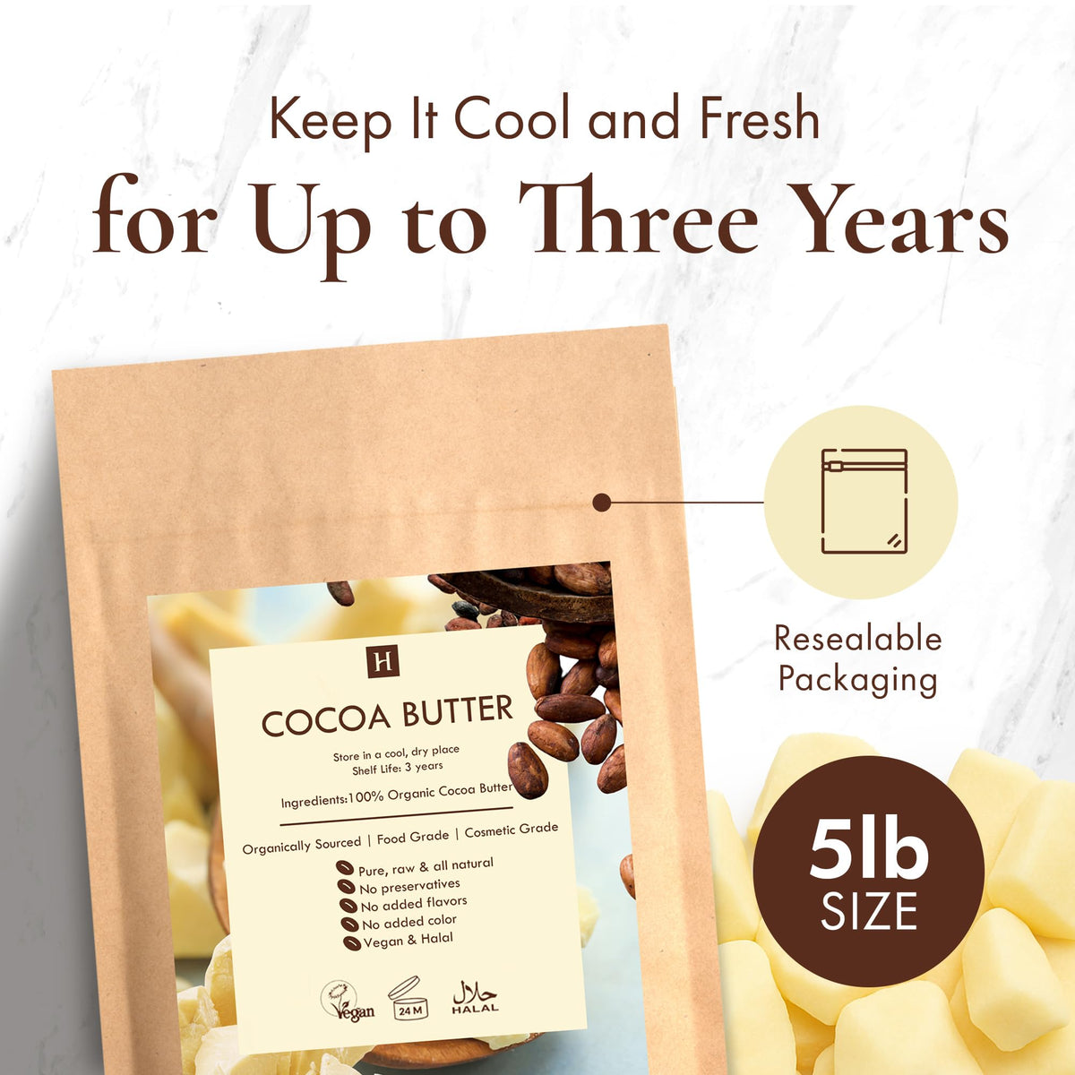 HalalEveryDay cocoa butter in kitchen scene with chocolate tools showing culinary use benefit
