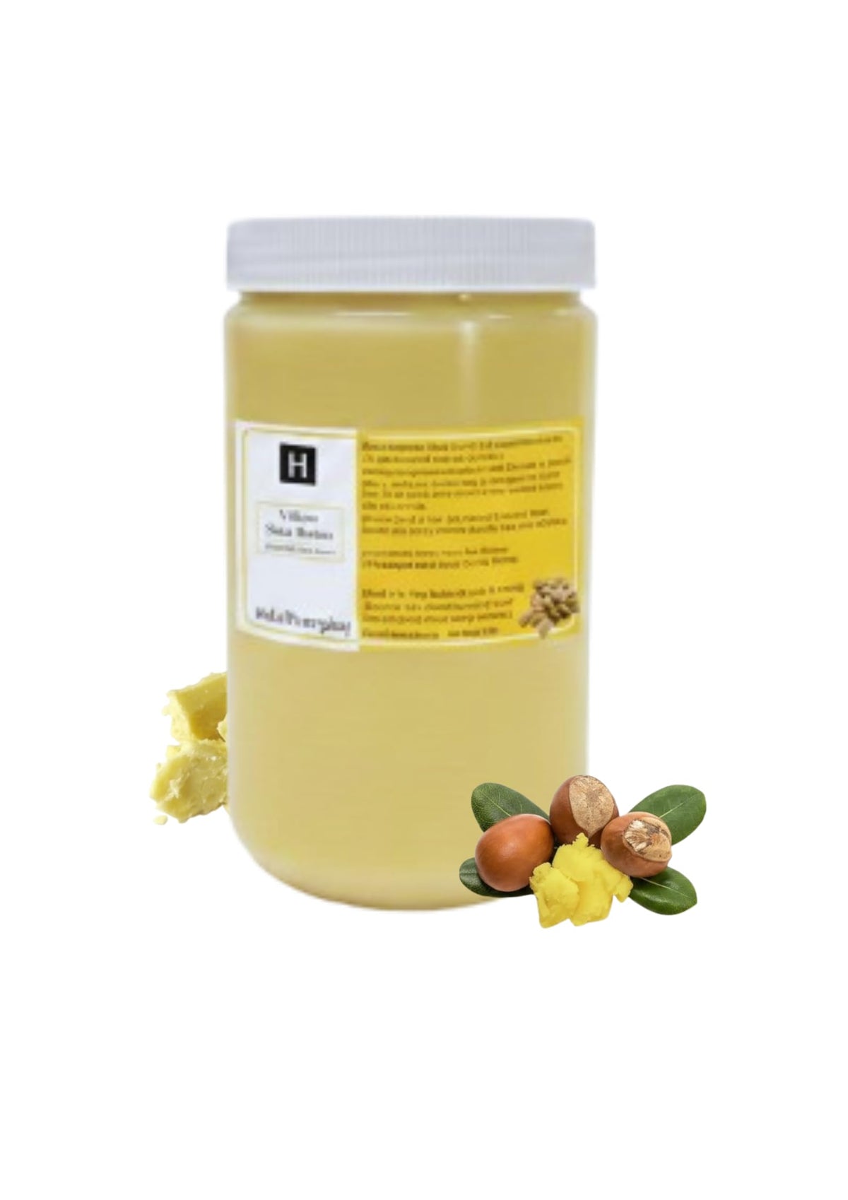 HalalEveryDay jar front view showing yellow shea butter and label