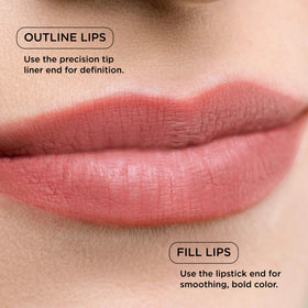HALEYS Cupid on model wearing nude-pink for natural polished look