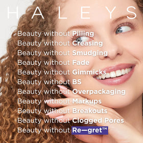 HALEYS packaging flatlay with tube and brush for gifting appeal