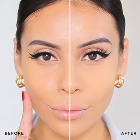 HALEYS loose powder on brush ready for application for long-lasting wear