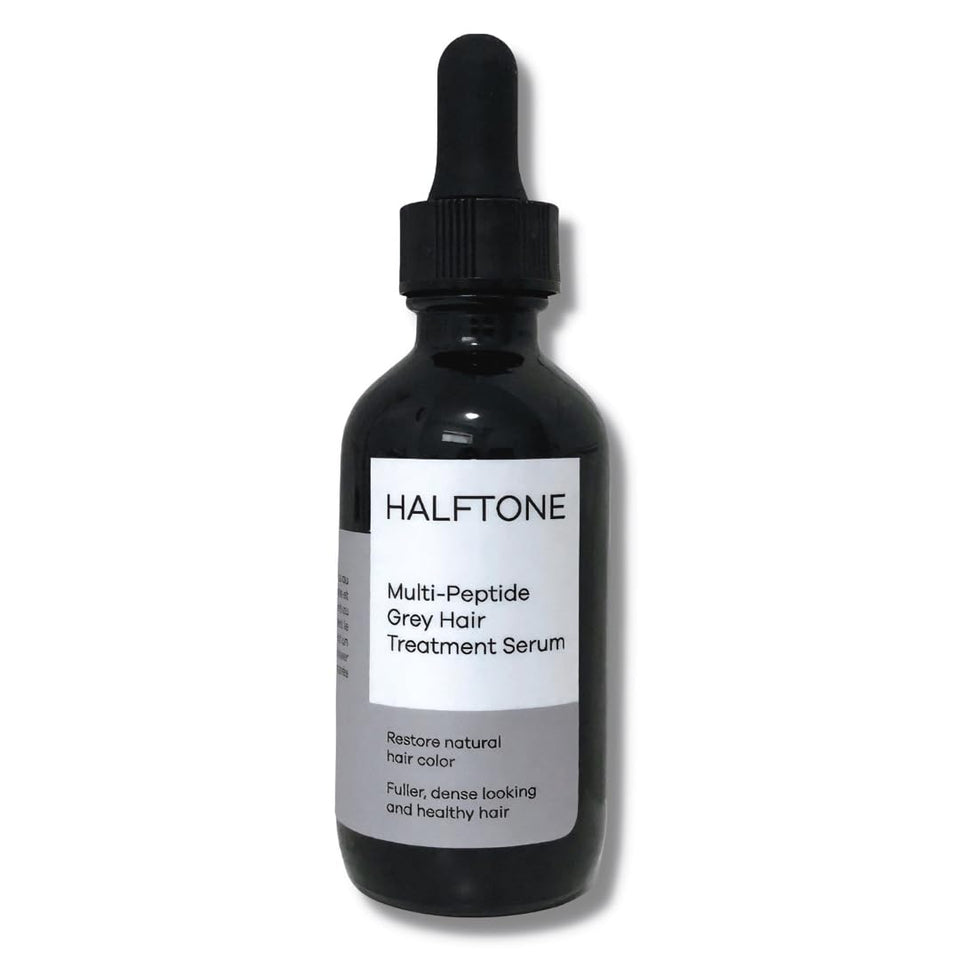 HALFTONE front packaging showing clean serum design and benefits