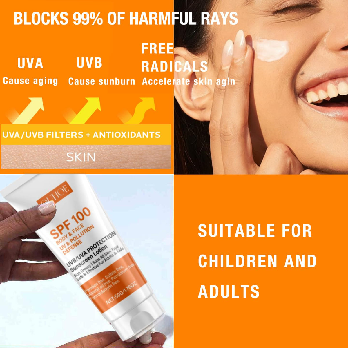 HALIGIE applied to face demonstrating lightweight coverage and makeup primer benefit