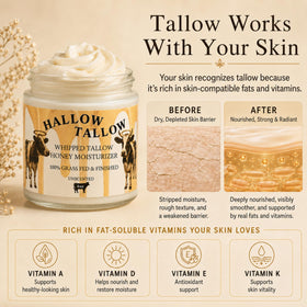 Hallow Naturals scooping balm with finger demonstrating smooth application