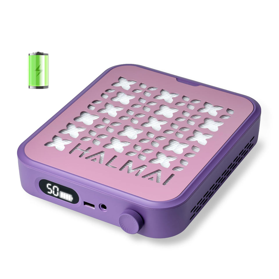 HALMAI front view mauve violet showing compact portability and salon-ready design