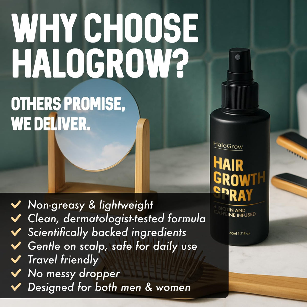 HALOGROW with plant ingredients, emphasizes plant-based nutrient support