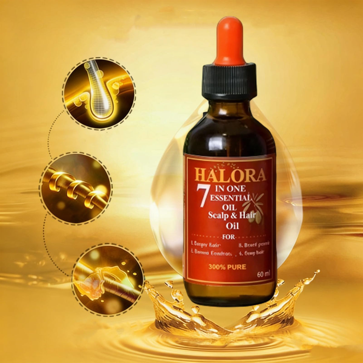 HALORA OIL scalp massage in use improving circulation and comfort