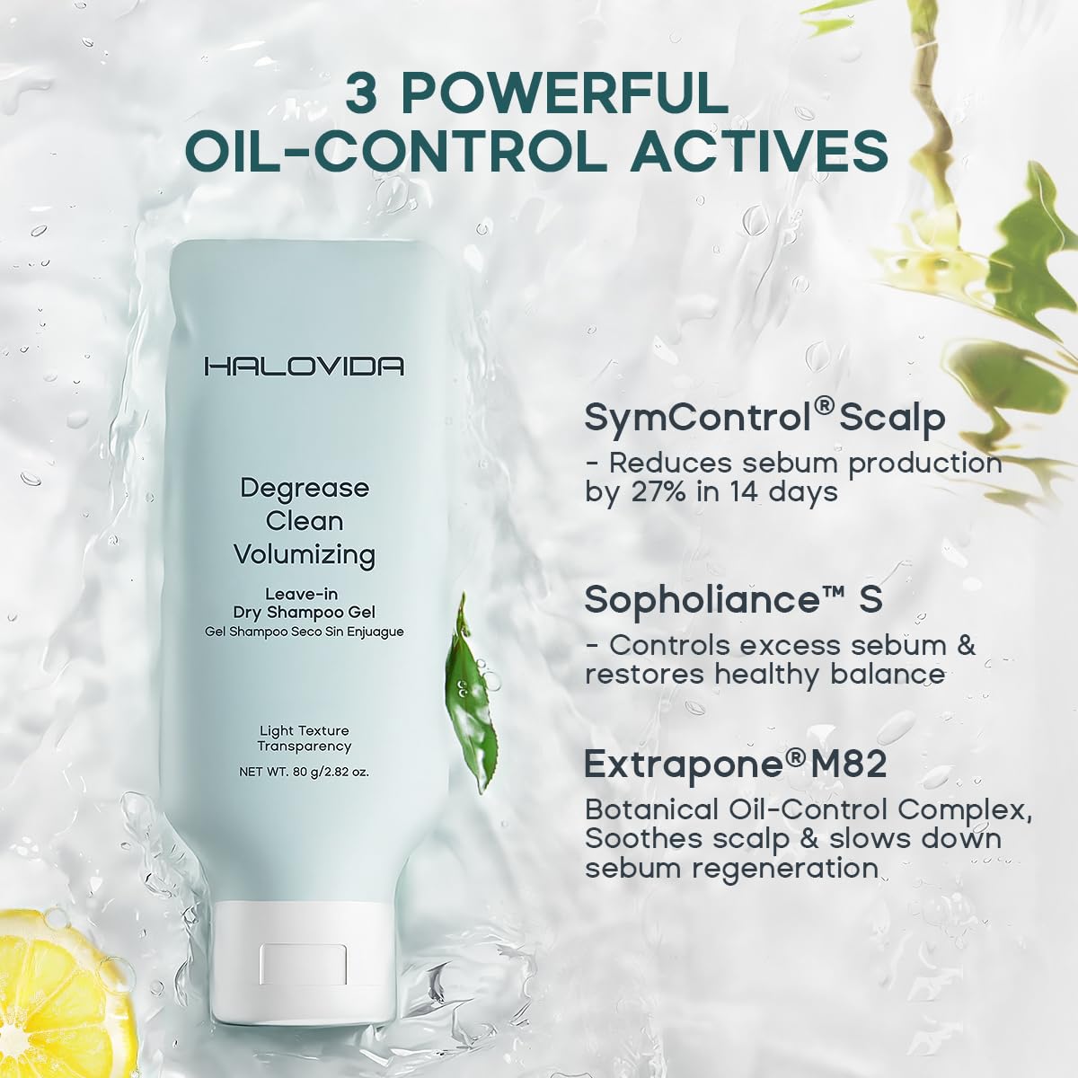 HALOVIDA gel texture close-up highlighting lightweight transparency and spreadability